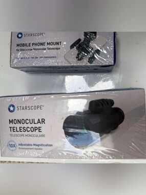 Starscope 10x Monocular Telescope - Black with phone mount